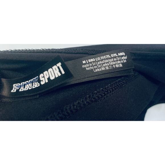 Victoria's Secret PINK Sport Bra Medium Black One Shoulder NWOT - Picture 4 of 4